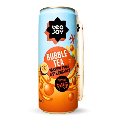 TeaJoy Bubble Tea Cans Passionfruit & Strawberry (12 x 330ml)