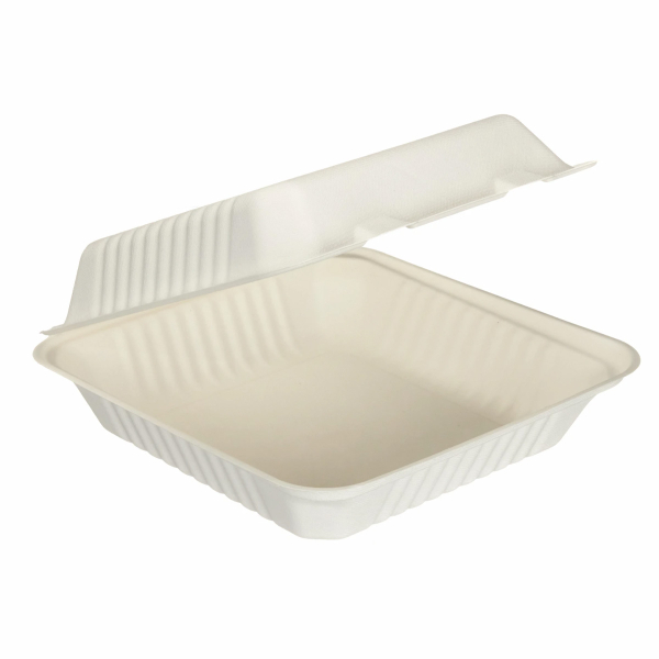 Bagasse Square Lunch Box 8" (50)