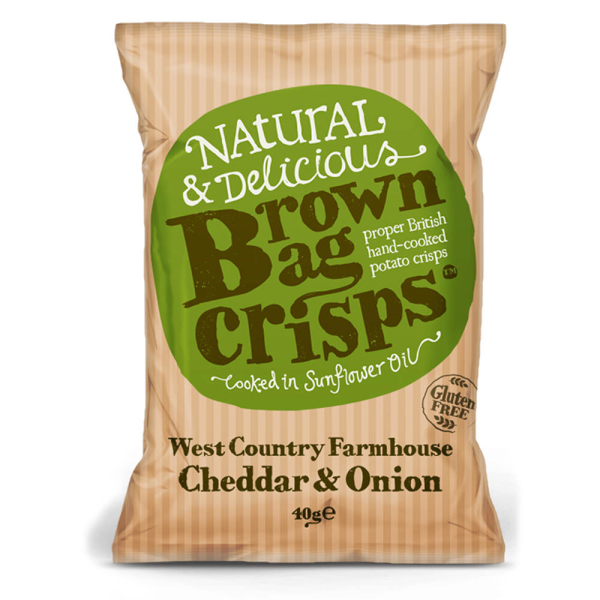 Brown Bag Farmhouse Cheddar & Onion Crisps (20 x 40g)