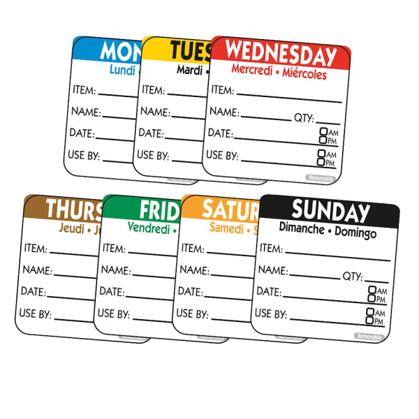 50mm Square Day of the Week Labels (1000)