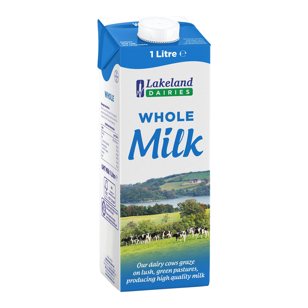 Lakeland Whole Milk (12 x 1 Litre)