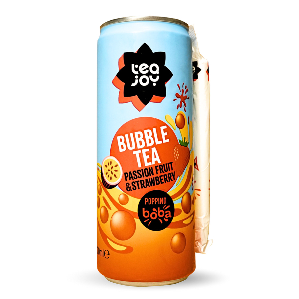 TeaJoy Bubble Tea Cans Passion Fruit & Strawberry (12 x 330ml)