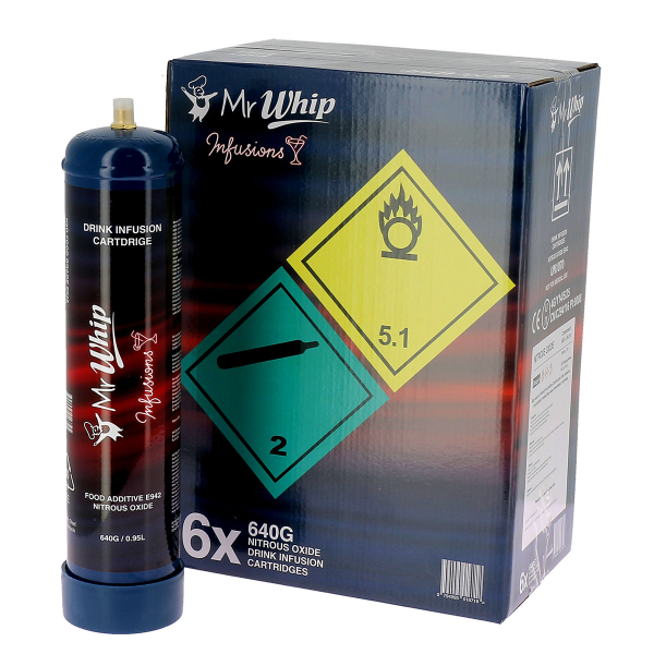 (6 x 640g) Mr Whip N2O Infusions Cylinder