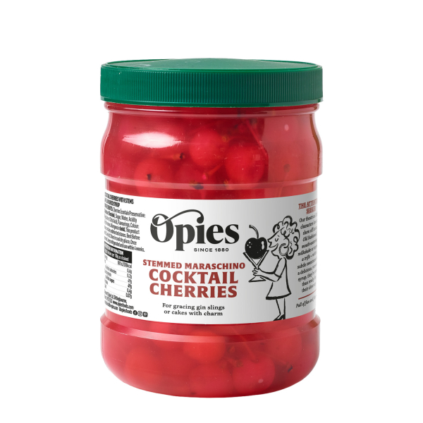 Opies Cocktail Cherries With Stem Maraschino Flavour (1.1kg)